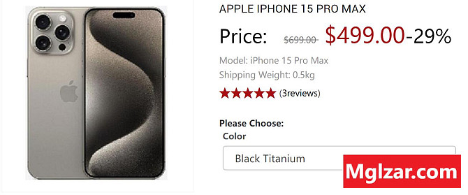 Buy Apple - iPhone 15 Pro Max 512GB - Black Titanium only 559USD at Gizsale.co Гадаад хот - зураг 1