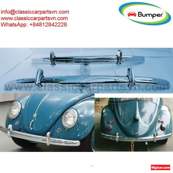 VW Beetle Split year (1950 – 1953) bumpers by stainless steel new A set bumper of a front bumper wit Гадаад - зураг 1