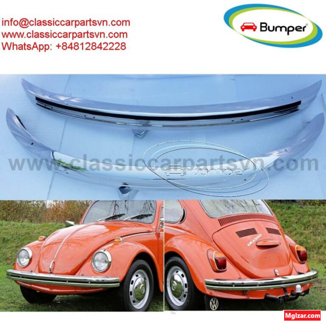 VW Beetle year (1968-1974) bumpers by stainless steel new Гадаад - зураг 1